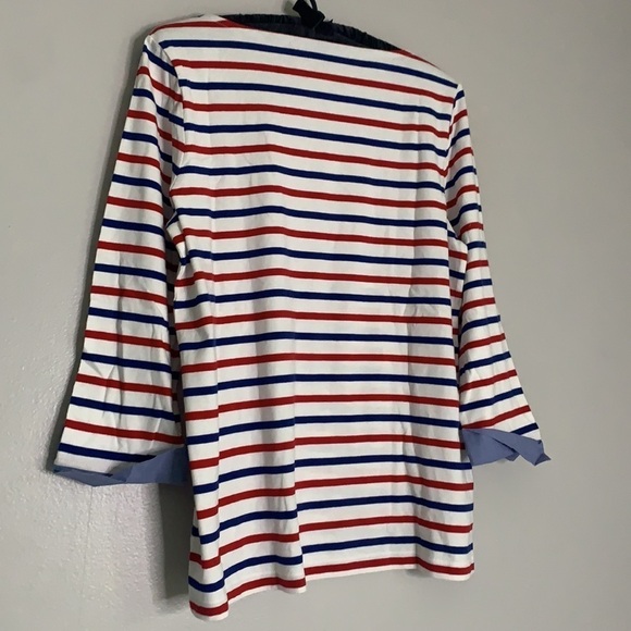 Talbots stripe layer Long Sleeve shirt tres chic top medium nwot - Picture 4 of 5
